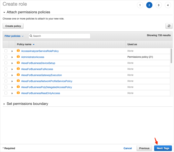 embed an inline IAM policy for your role