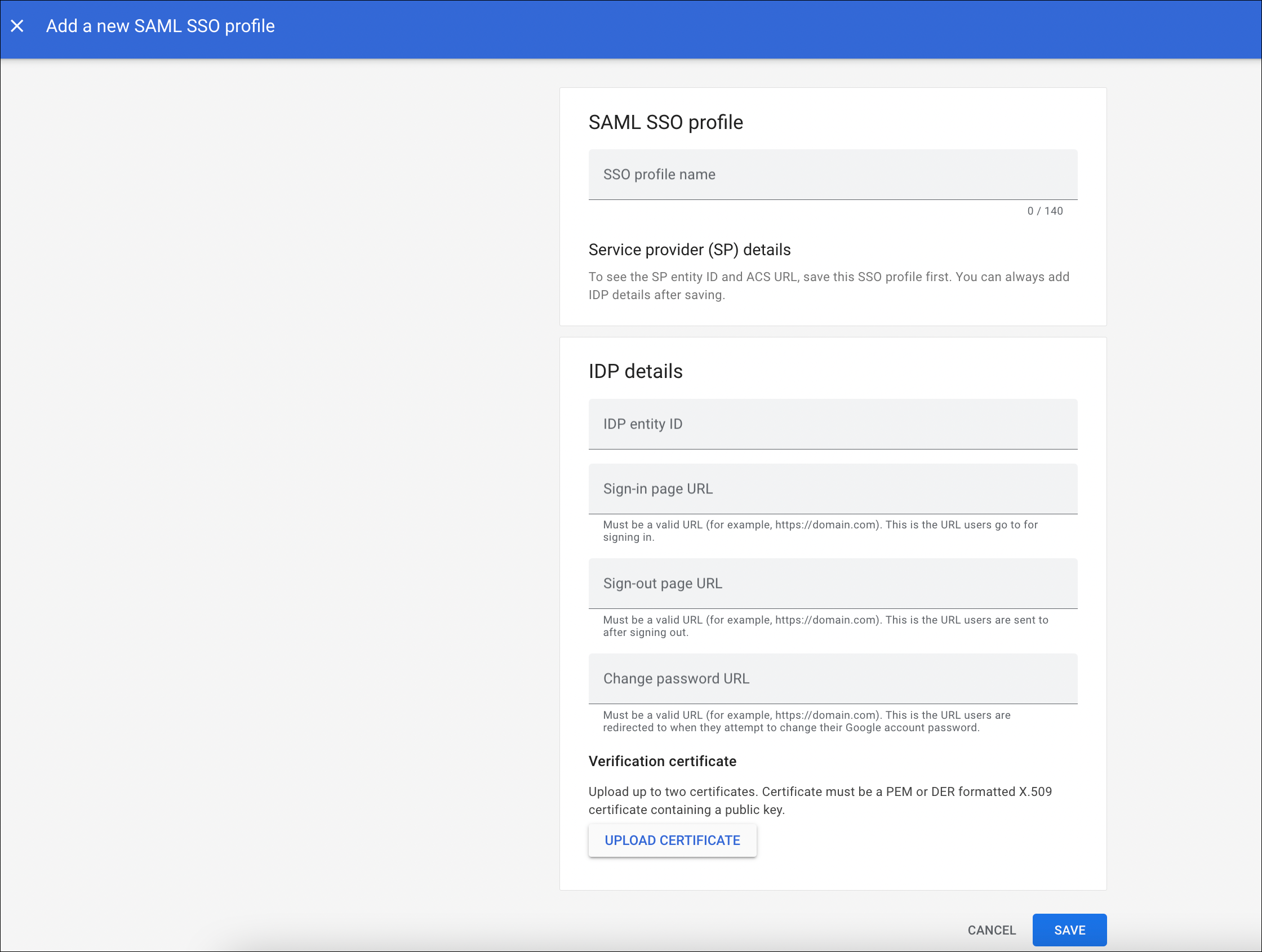 Third party SSO Profiles setup